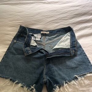 Levi's Blue Jean Shorts with Frayed Hem